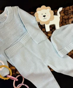 Baby Blue Knit Outfit Set